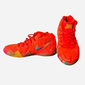 Nike Kyrie 4 Lucky Charms Size 4.5 Youth Bright Crimson BV7793-600 Boy Girl WORN
